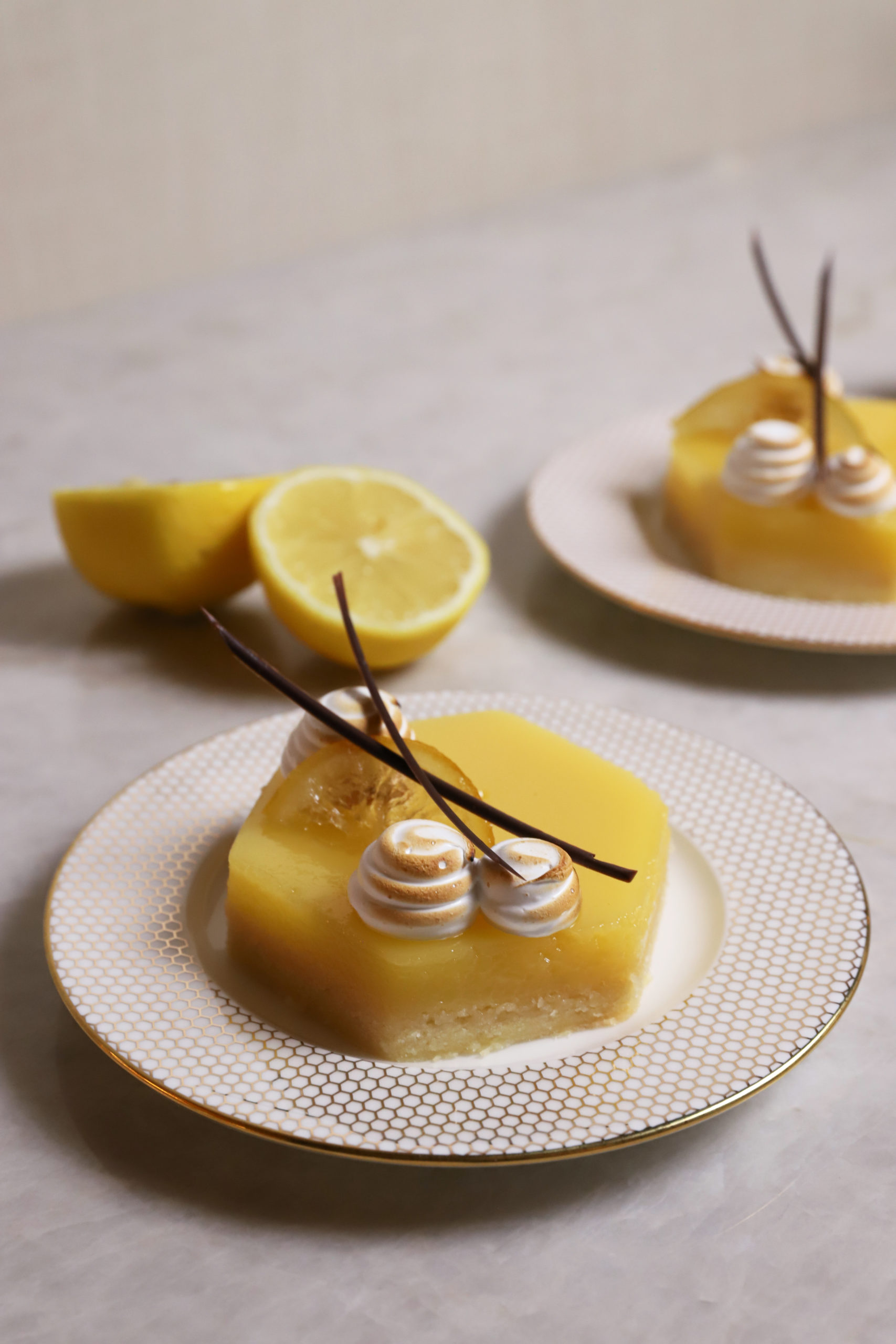 image of hexagonal lemon tart