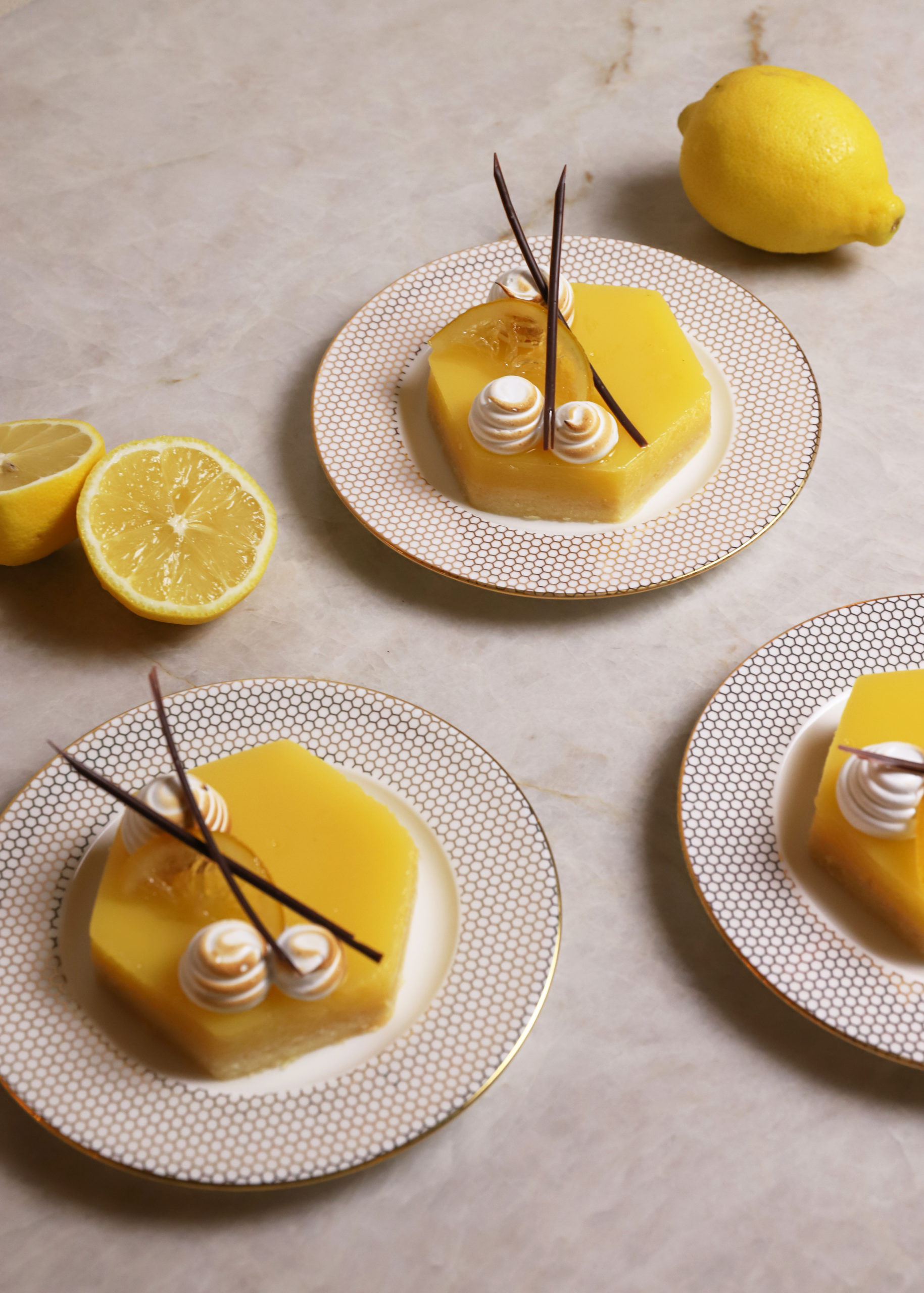 image of hexagonal lemon tart