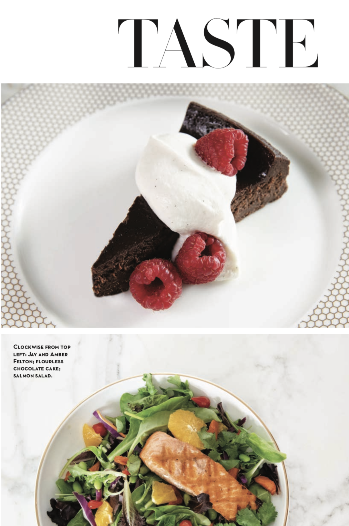 image of palm beach post article with hive bakery and cafe salmon salad and flourless chocolate cake