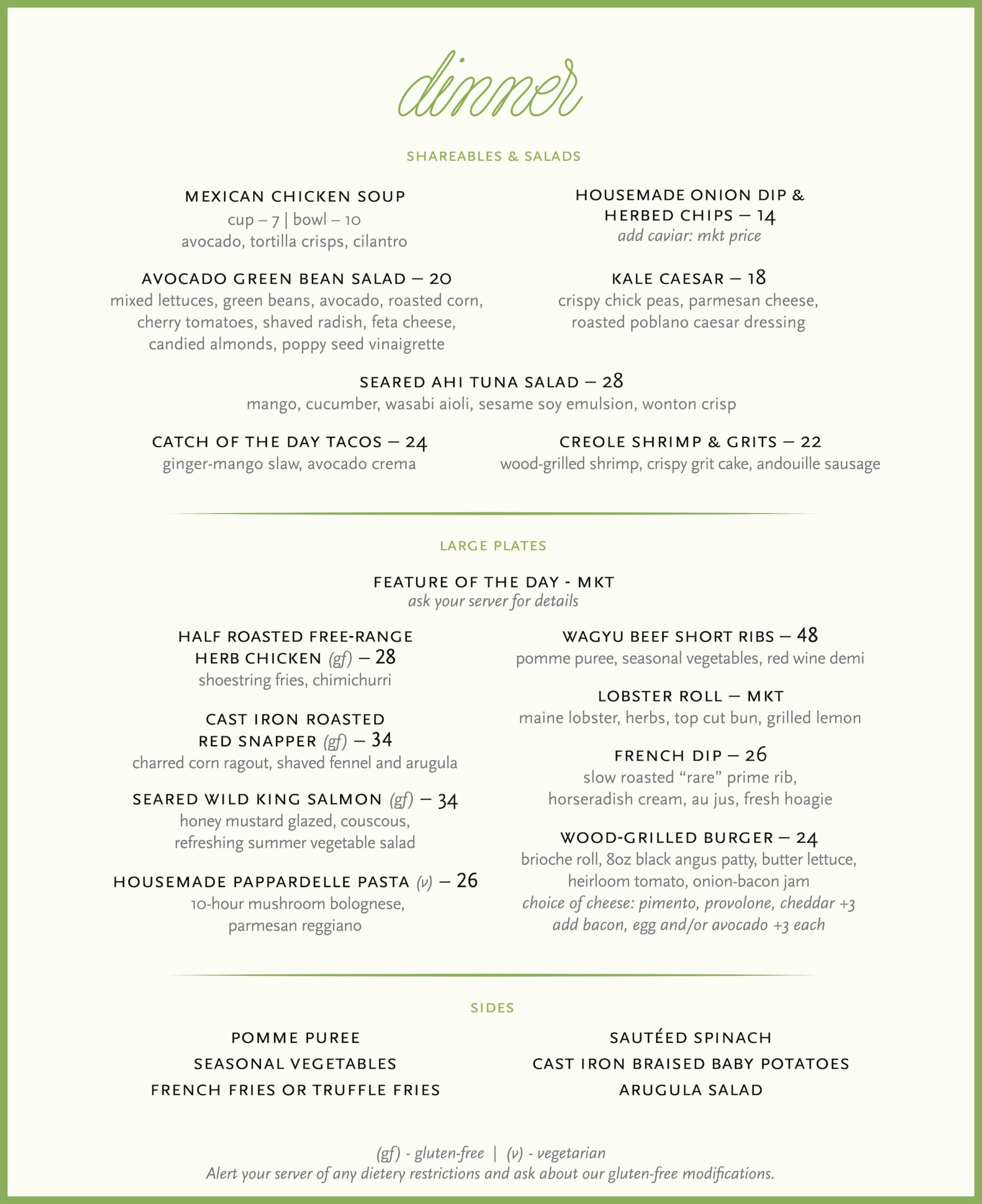 Hive Bakery & Cafe Mobile dinner menu