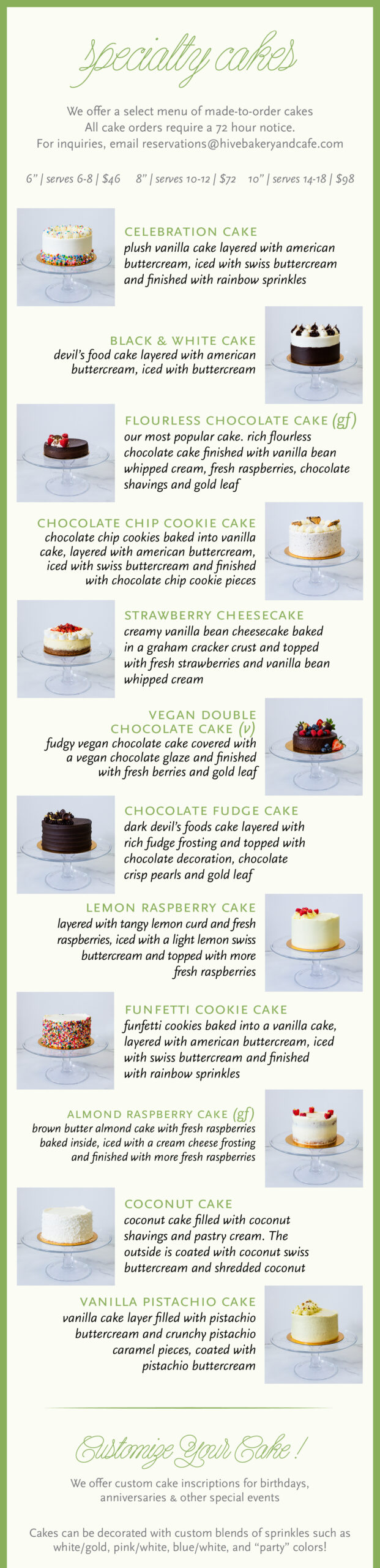 hive bakery and cafe, restaurant, menu,