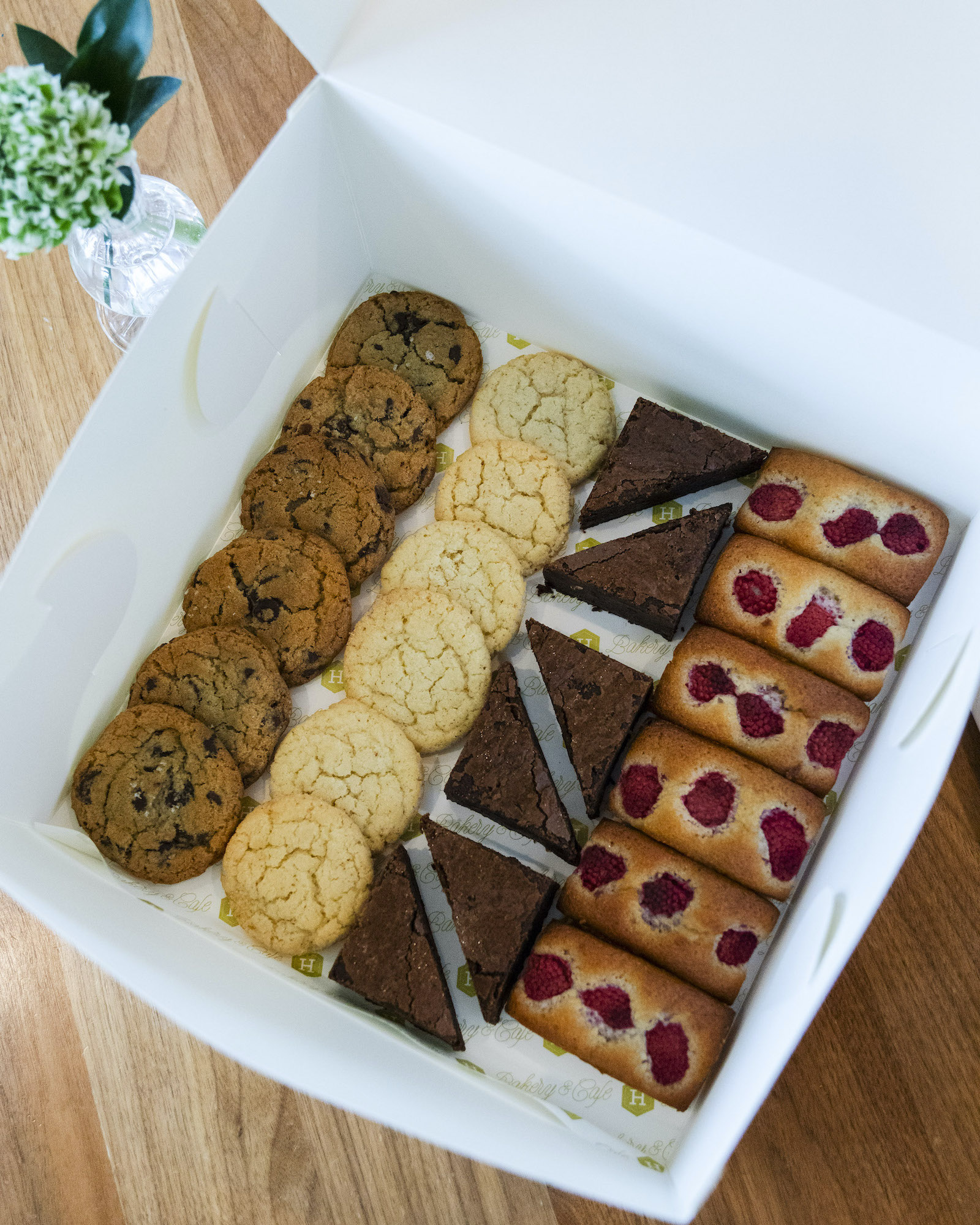box of different cookies and pastries